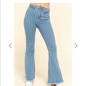 Cello striped denim flare jeans size 11